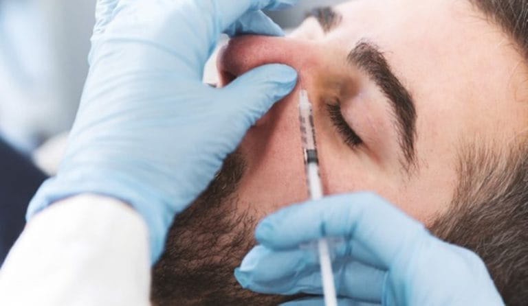 تصویر نحوه تزریق فیلر بینی مردانه